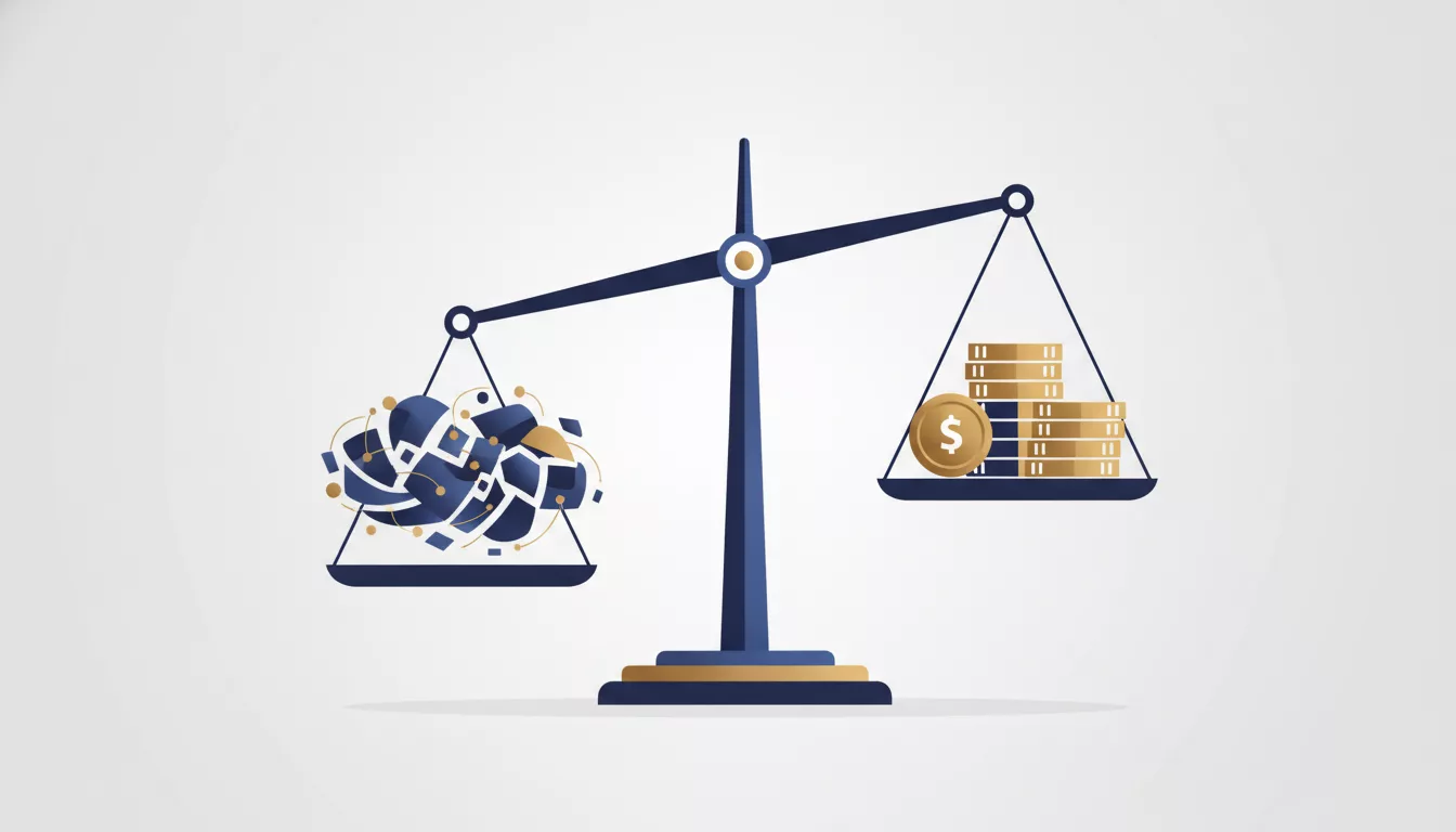 Illustration d'une balance pesant un risque estimé